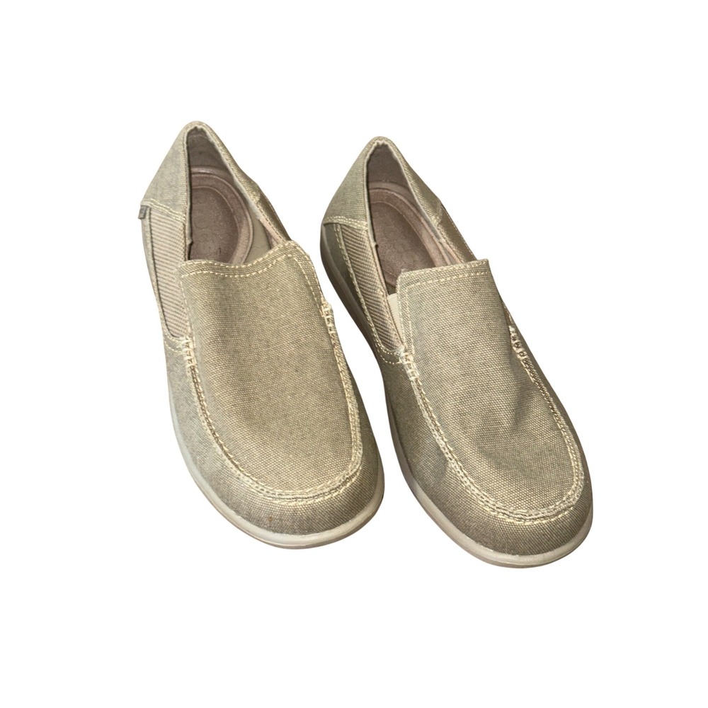 Crocs Santa Cruz Mens Loafers Khaki Tan Canvas Slip On Shoes 202056 Size M7
